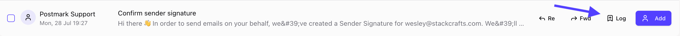 Inbound email logging